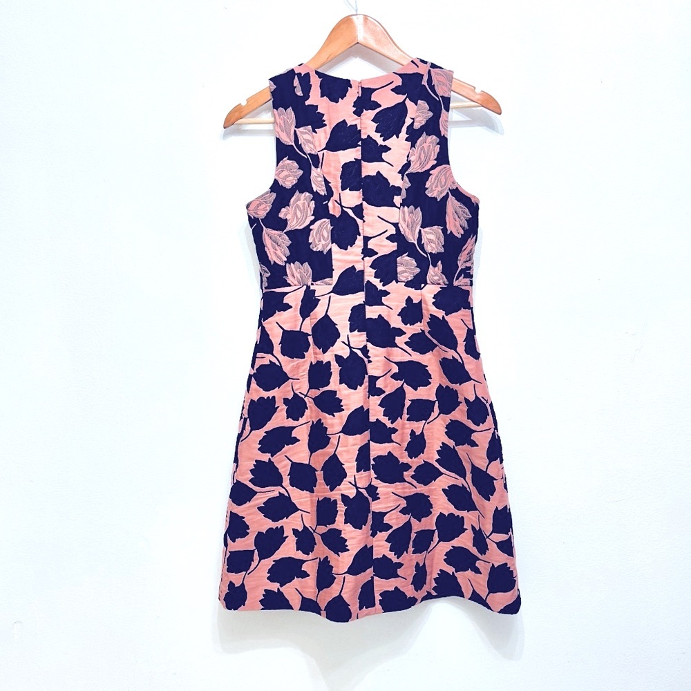 Ann Taylor Black and Pink Brocade Print Dress Size 4